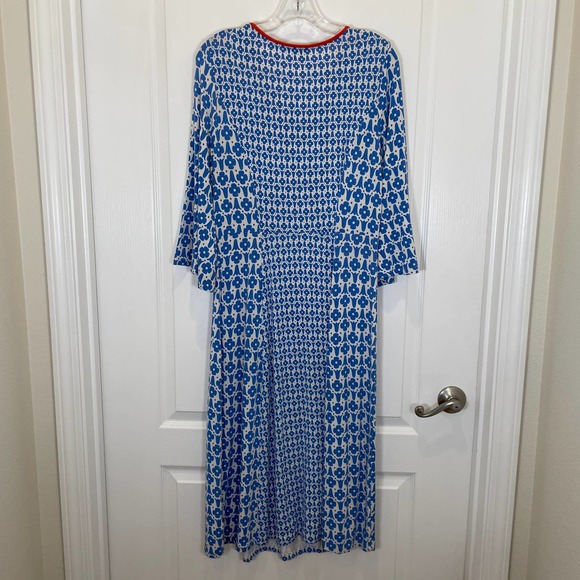 Boden Blue Patterned Midi Dress - Picture 6 of 6
